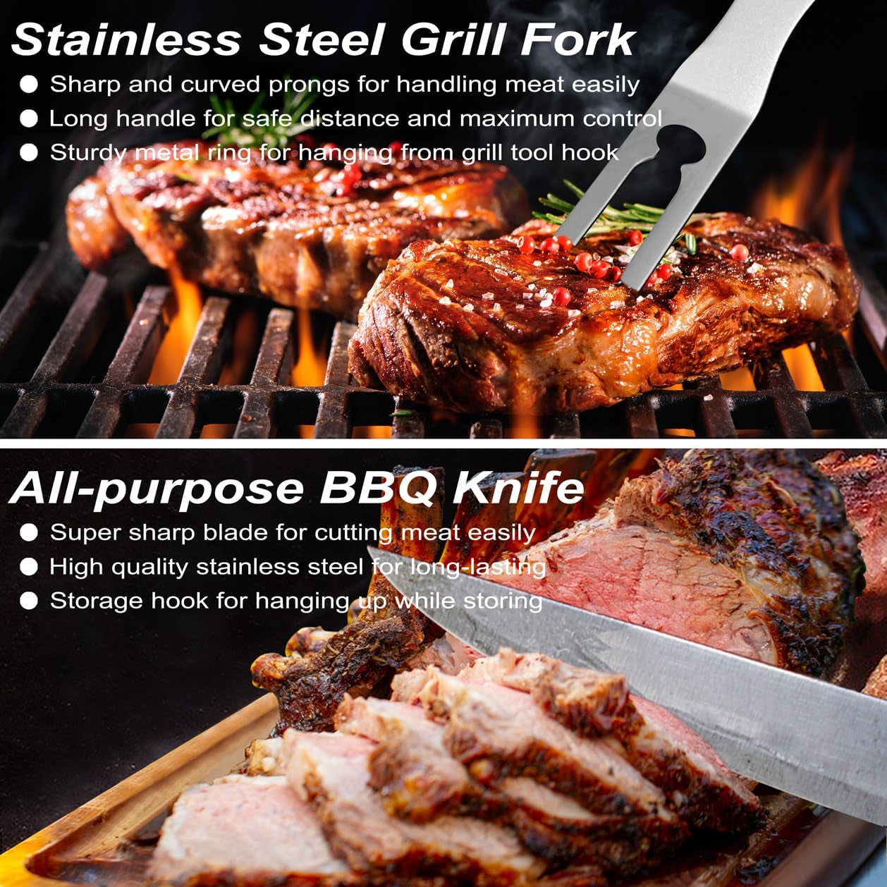 29-Piece BBQ Tools Set with Storage Bag – Stainless Steel