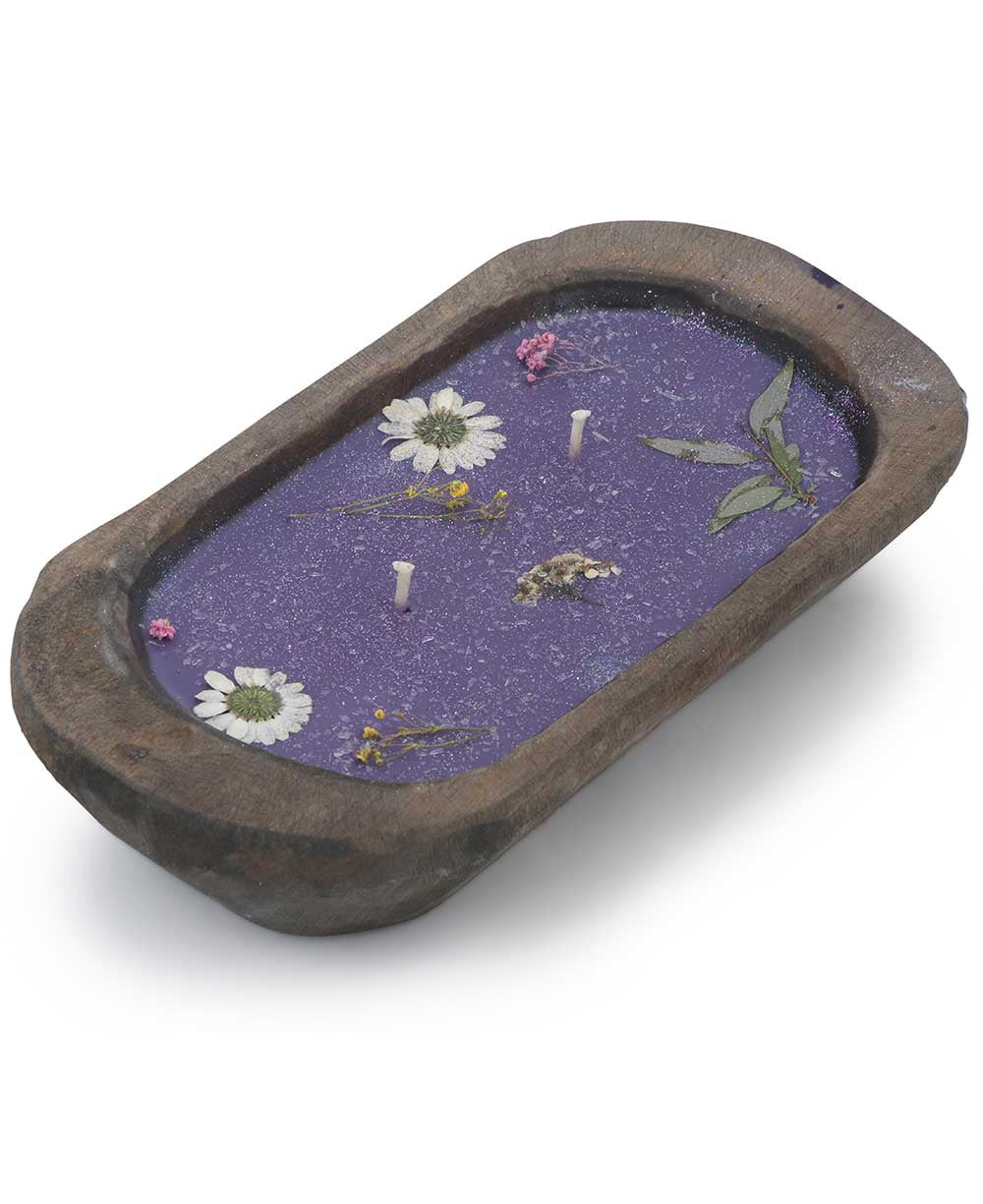 Purple Floral Scented Candle