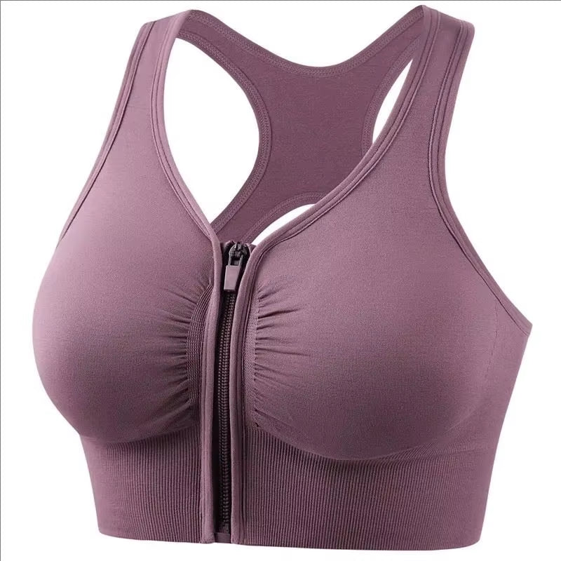 Women's Fashionable Fitness Top Front Zipper