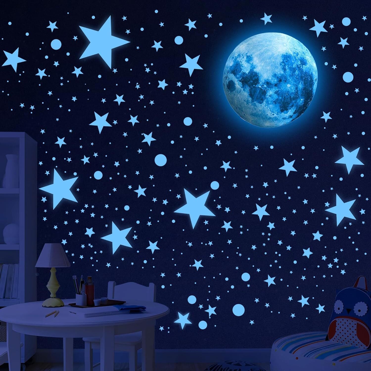 Glow in the Dark Stars & Moon Galaxy Wall Stickers