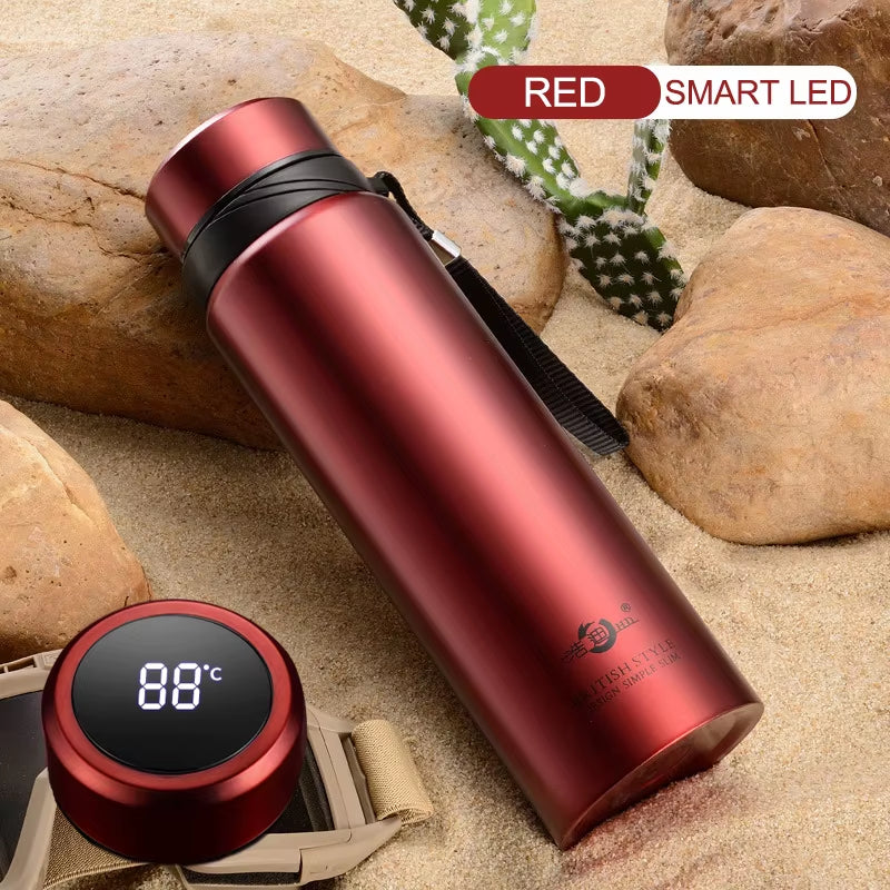 1800ML Large Capacity Thermos Bottle Stainless Steel Smart Temperature Display