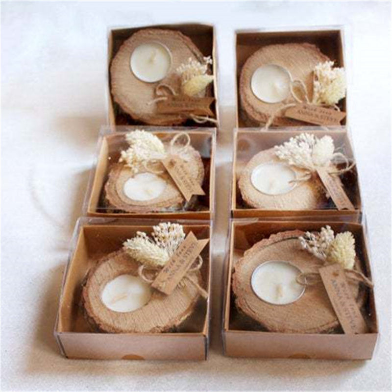 Rustic Wood Slice Tea Light Holder
