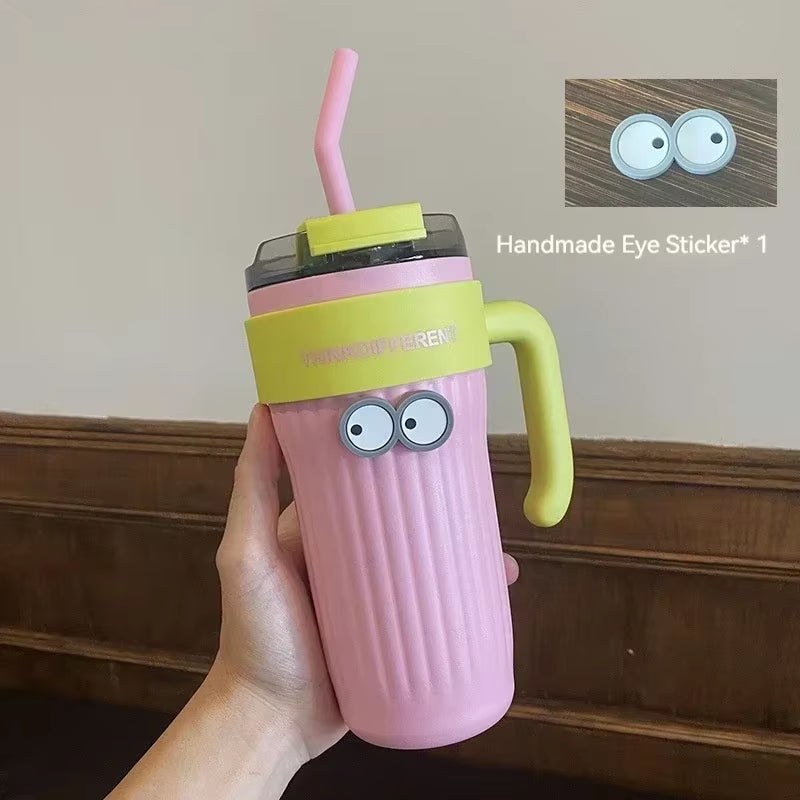 860ML Stainless Steel Car Tumbler with Straw Car