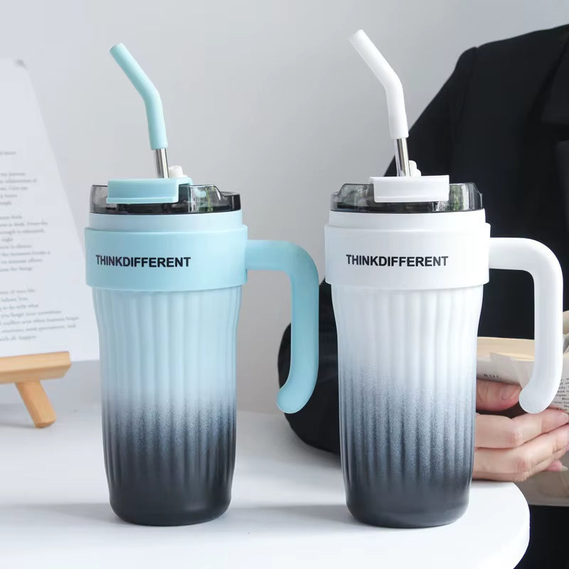 860ML Stainless Steel Car Tumbler with Straw Car