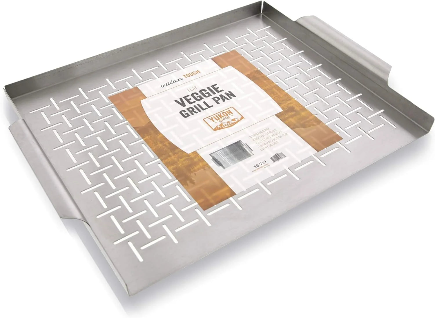 Grill Topper Tray Stainless Steel Grilling Pan with for BBQ and Vegetables