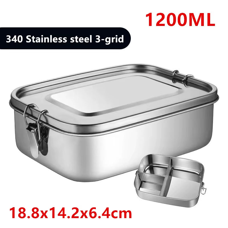 Stainless Steel Rectangular Separate Bento Lunch Box