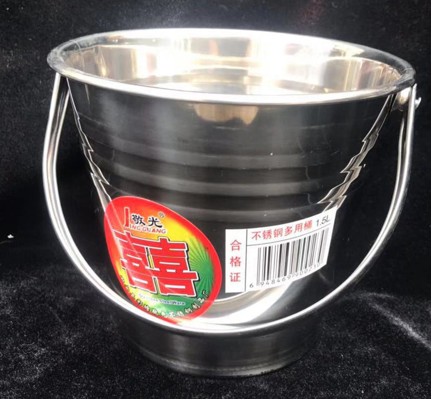Stainless Steel Thickened Bucket Household Portable