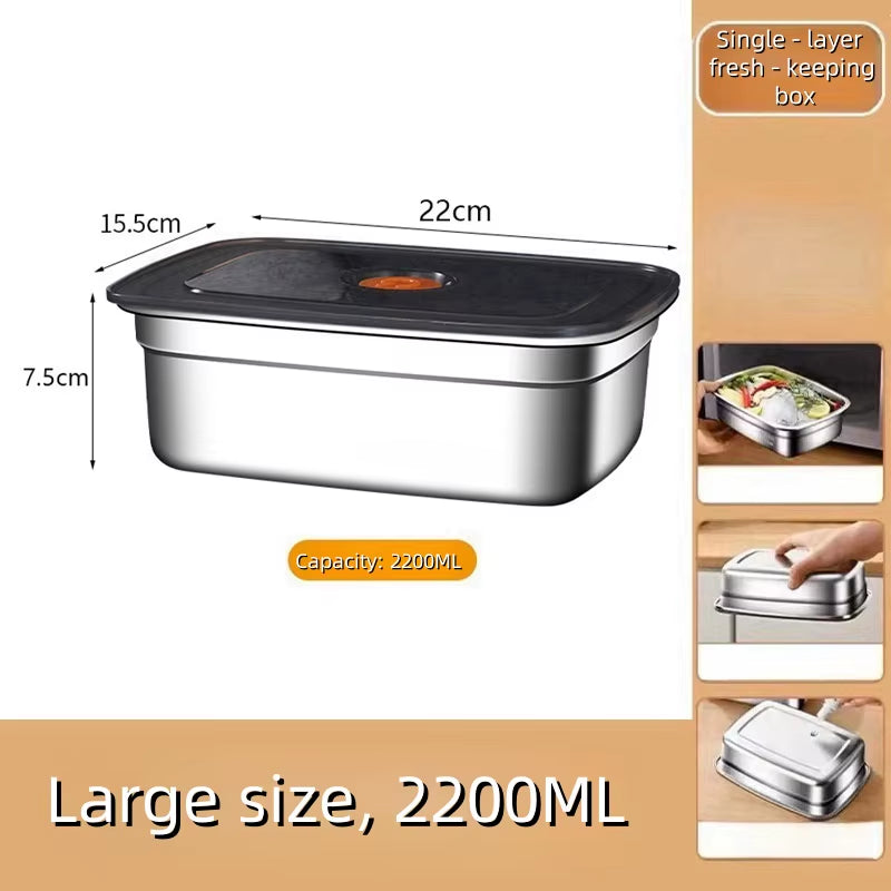 Stainless Steel Box Student Lunch Box with Lid Lunch Bento Food Box Outdoor Picnic Camping