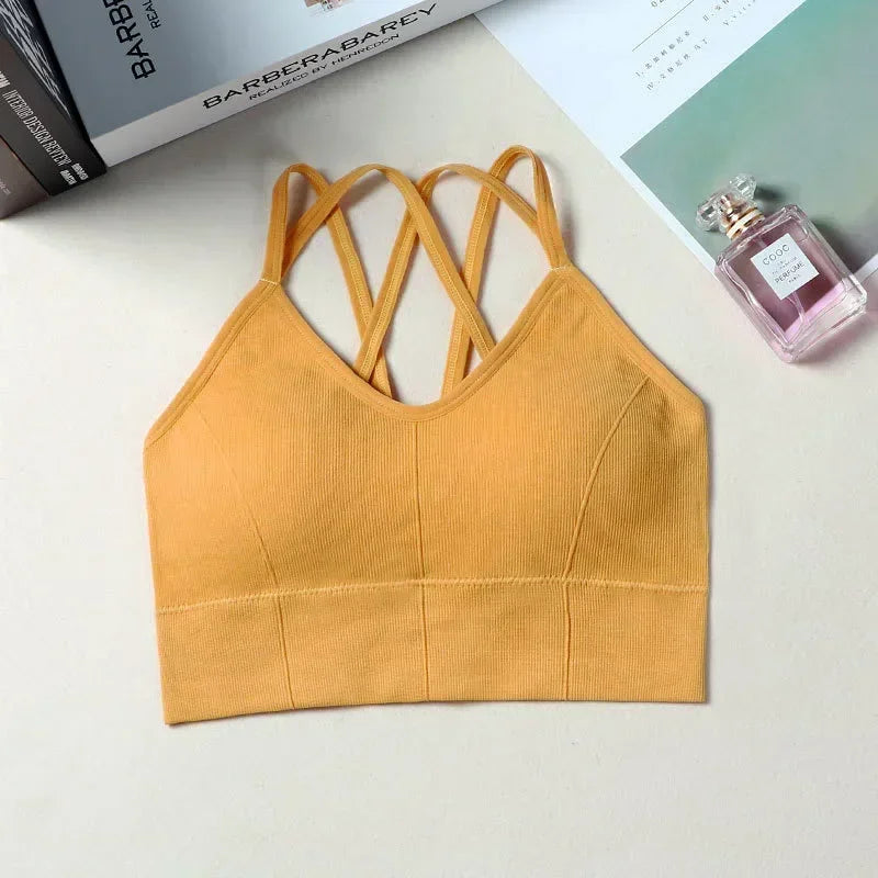 Breathable Sports Bra Anti-Sweat Fitness Top Seamless Yoga Bra Shockproof Crop Top Women Push up Sport Bra Gym Workout Top