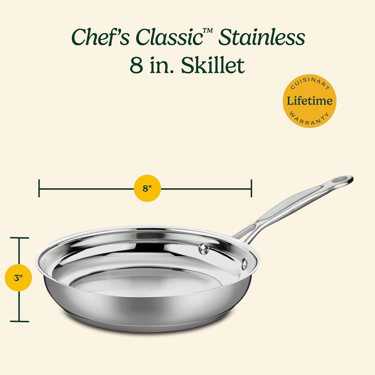 8-Inch Stainless Steel Open Skillet