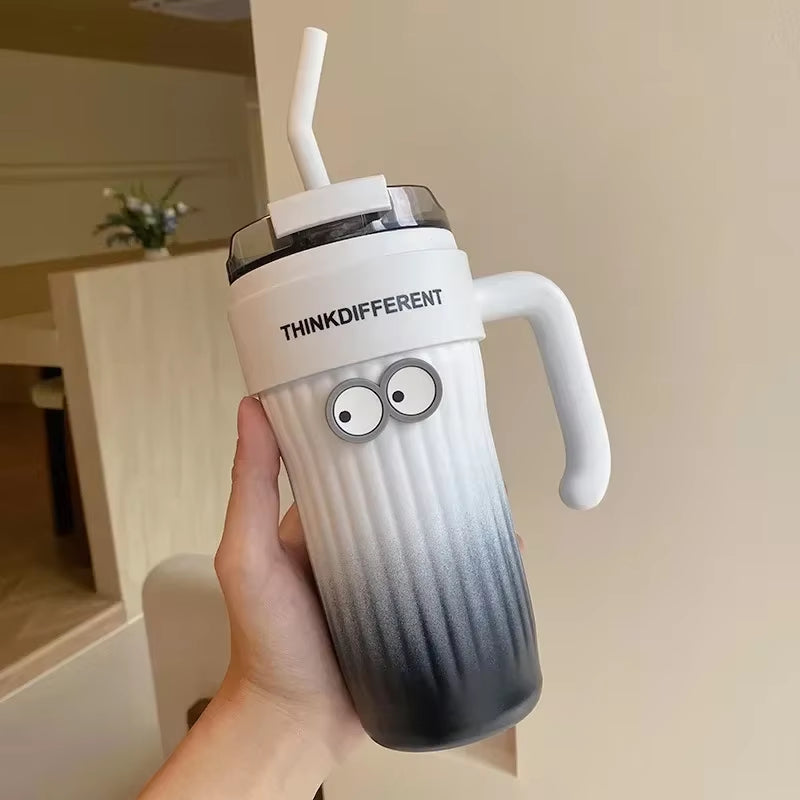 860ML Stainless Steel Car Tumbler with Straw Car