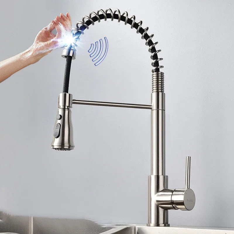 Stainless Steel Sensor Kitchen Faucets, Smart Touch