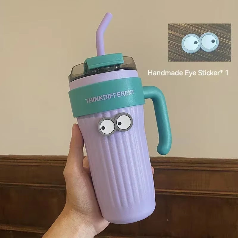 860ML Stainless Steel Car Tumbler with Straw Car