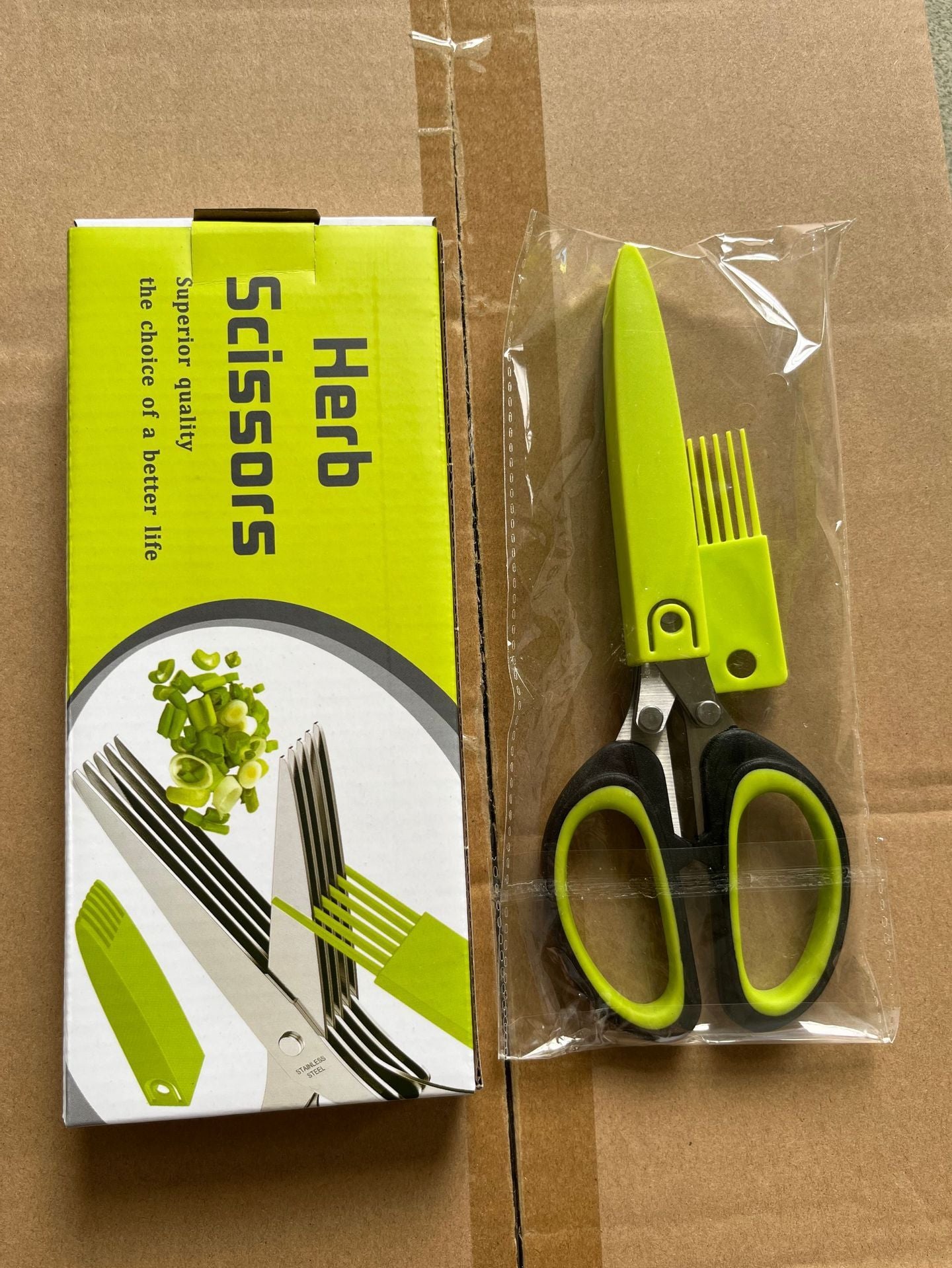 Stainless Steel Five-Layer Green Onion & Herb Scissors