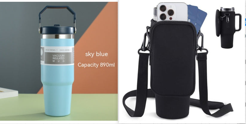Sports Water & Coffee Tumbler with Handle & Cover
