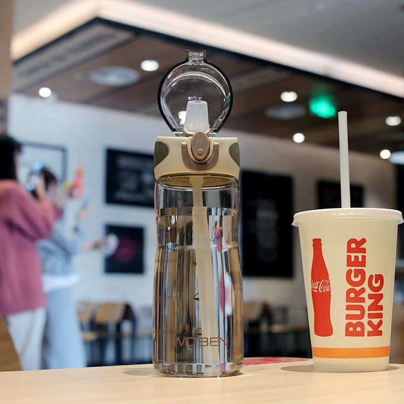 Stylish Hydration Bottle with Pop-Up Straw