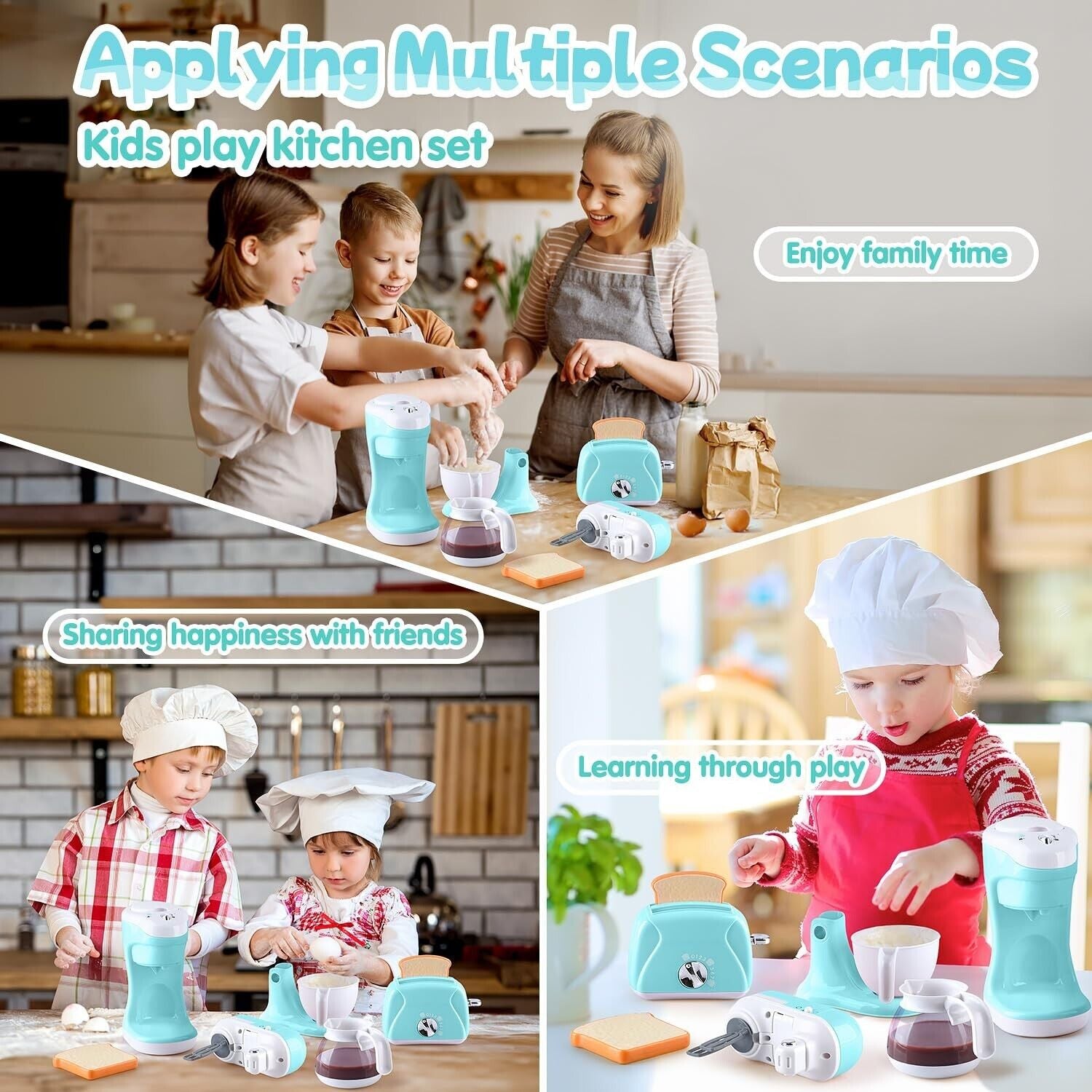 Kitchen Appliances Toys, Kids Play Kitchen Accessories Set