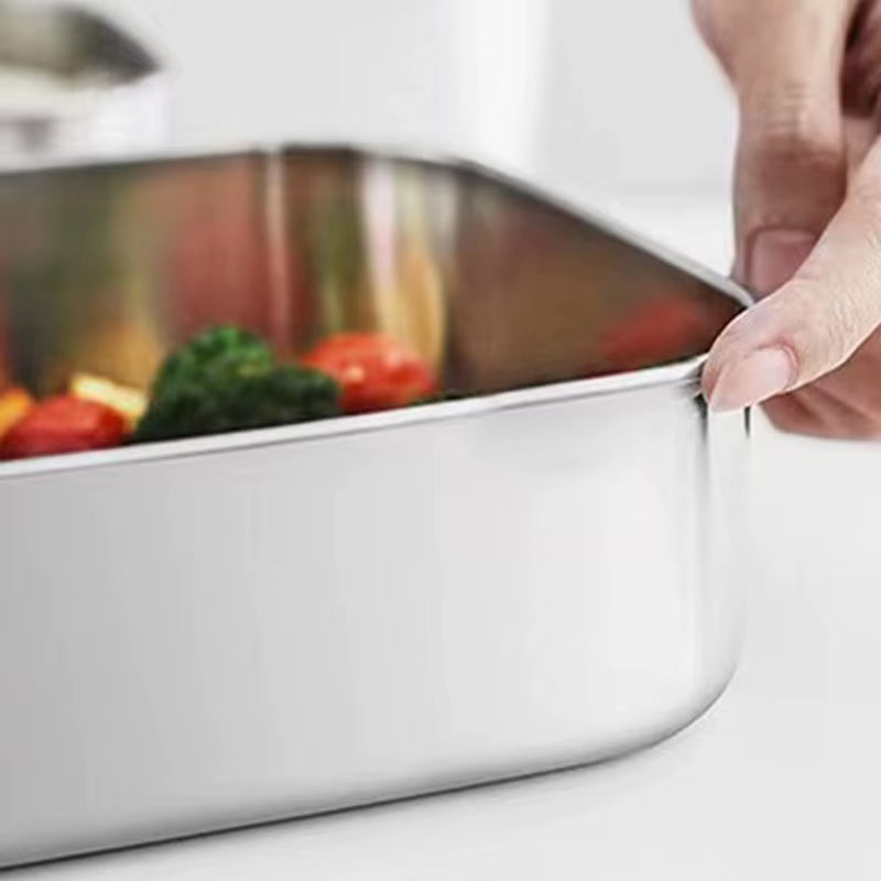 Stainless Steel Rectangular Separate Bento Lunch Box