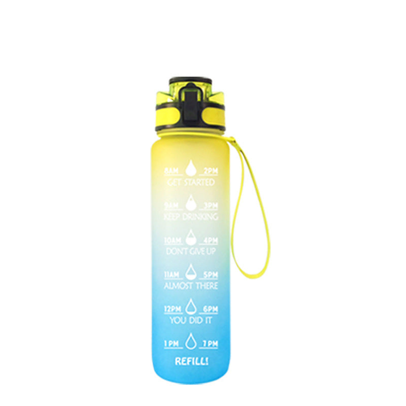 1L Transparent Kawaii Water Bottle – BPA-Free, Plastic, Sports & Infuser Cup