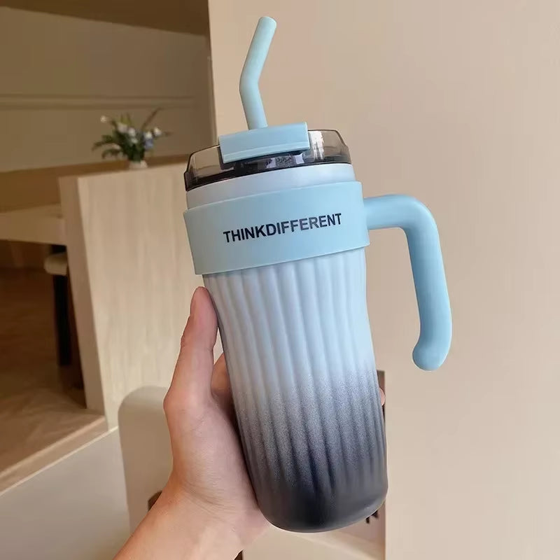 860ML Stainless Steel Car Tumbler with Straw Car