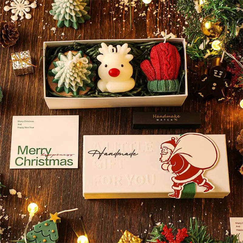 Christmas Scented Candle Creative Mini Gloves Candle Ornaments Christmas Candles for Home New Year Table Decoration Gift