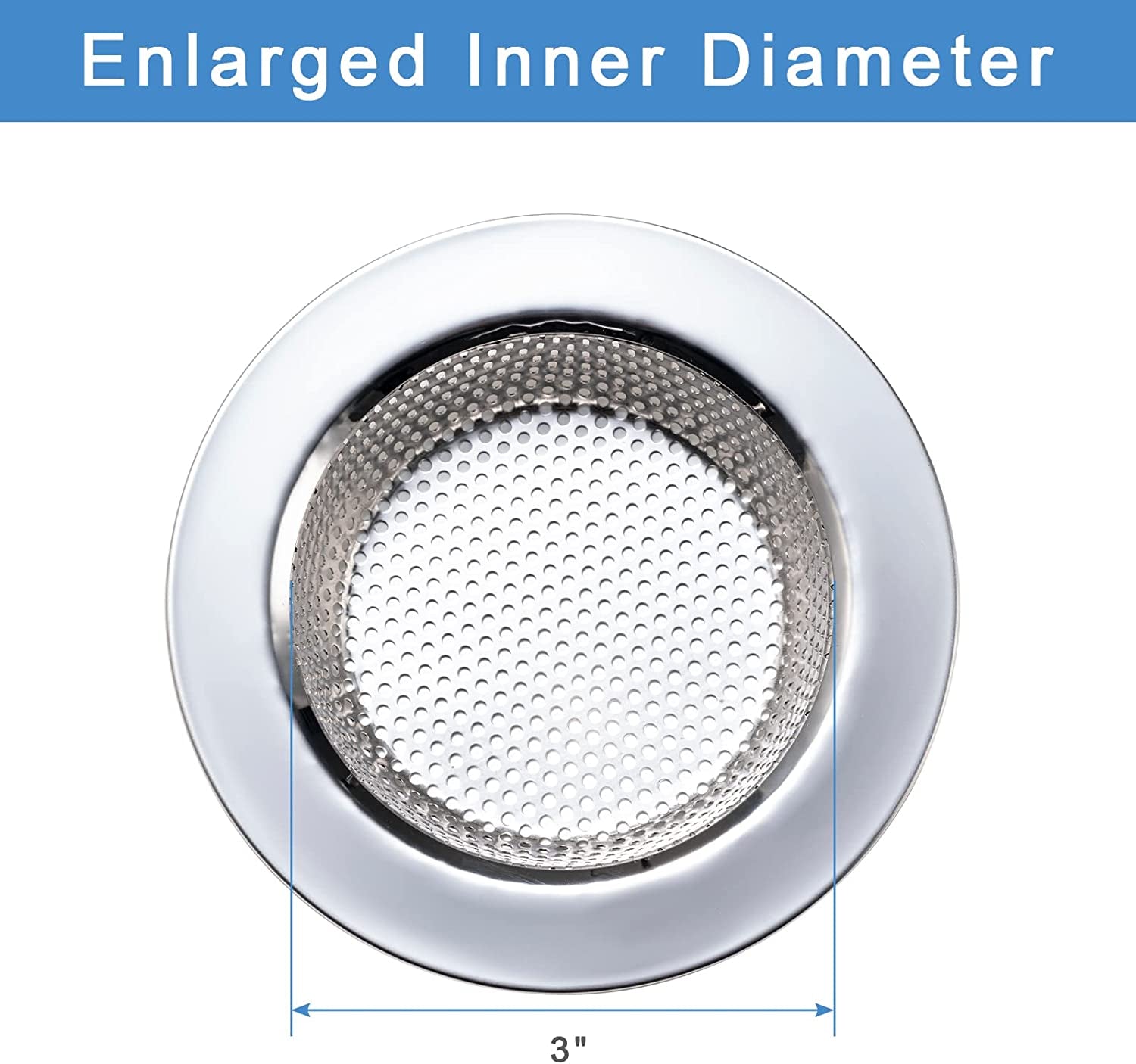 2 Pcs Sink Strainer, Upgraded Double-Layer Safe Design Kitchen Sink Strainer (Outer Diameter 4.5 Inch)