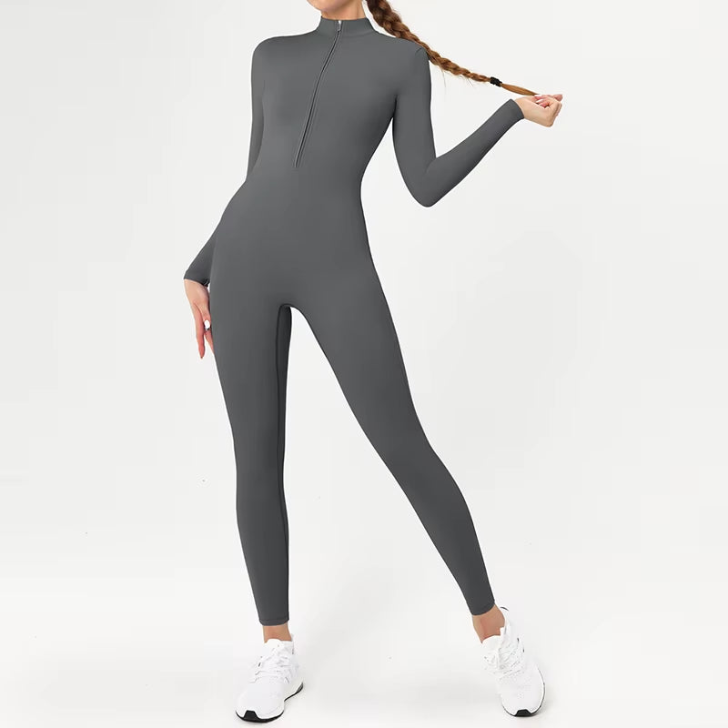 Women Fitness Suit with Zipper
