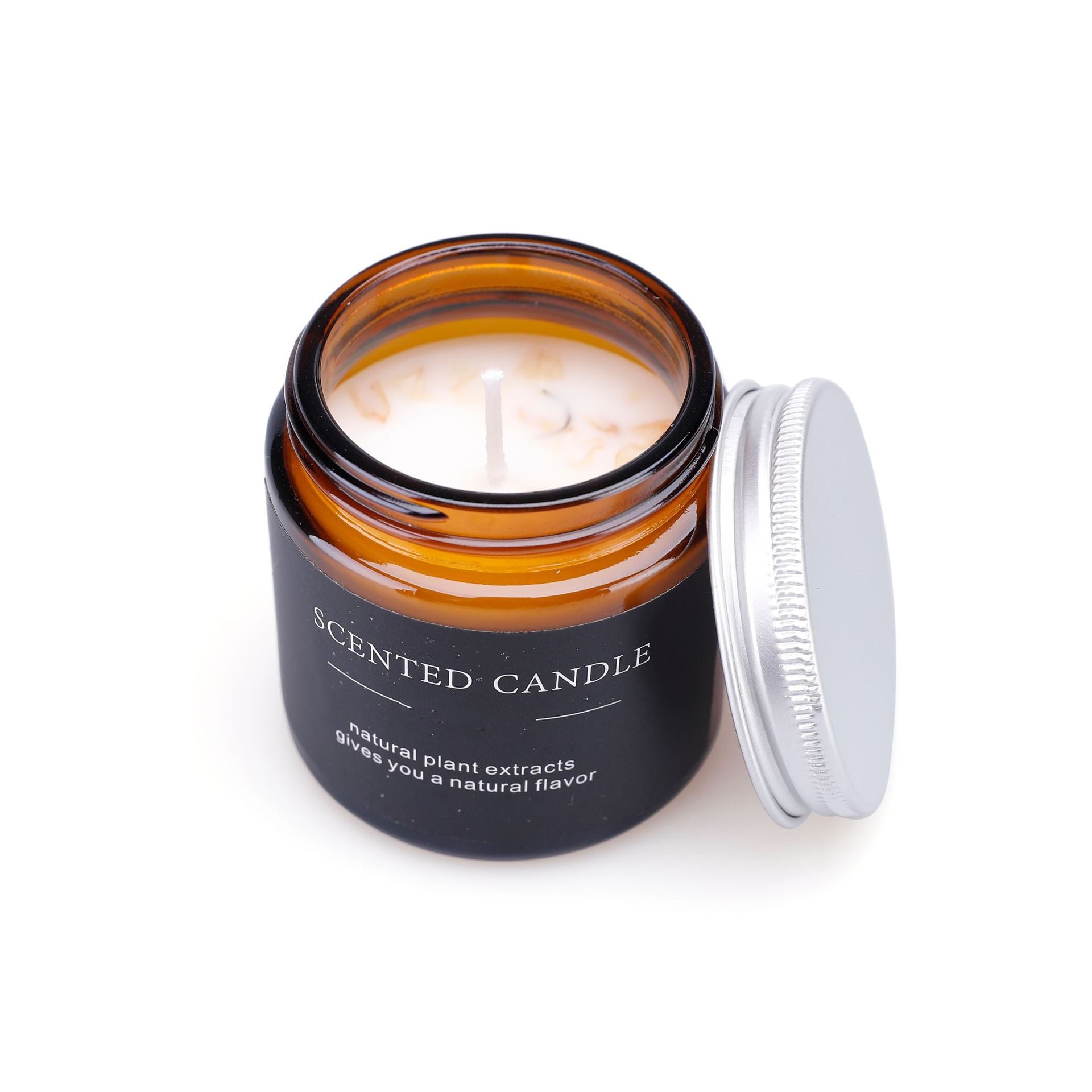 Amber Glass Scented Candle with Kraft Packaging