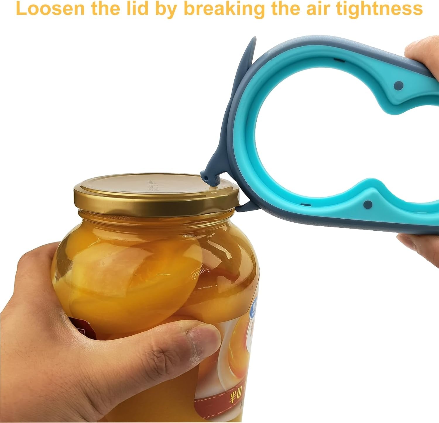 Bottle Opener and Can Opener for Weak Hands with Low Strength, Get Lids off Easily (Blue and Grey)