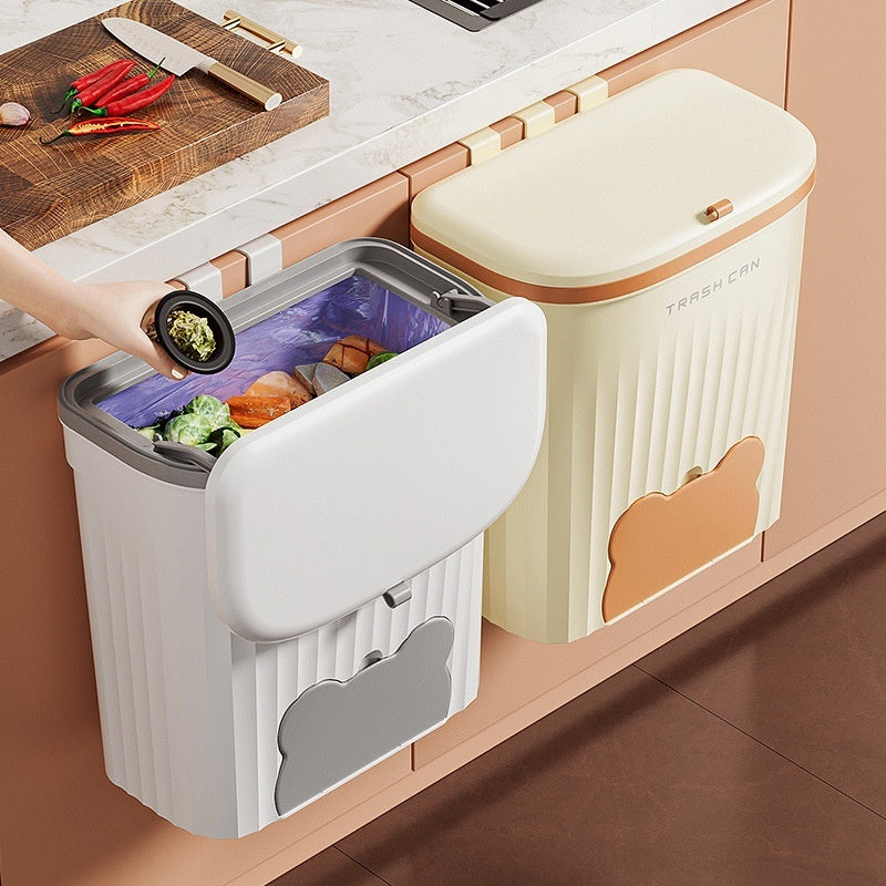 Wall-mounted Household Toilet Kitchen Waste Storage Bucket With Lid