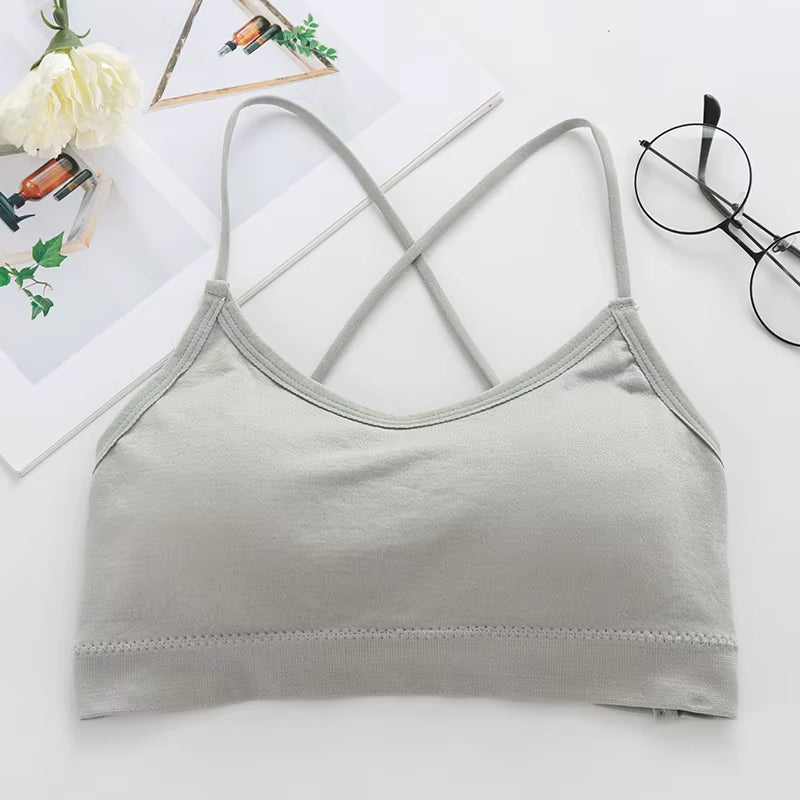 Women Top Cross Strap Sports Bra Thin Push up Sport Bra Yoga Gym Crop Top Brassiere Fitness Tube Top Breathable Beauty Back Bras
