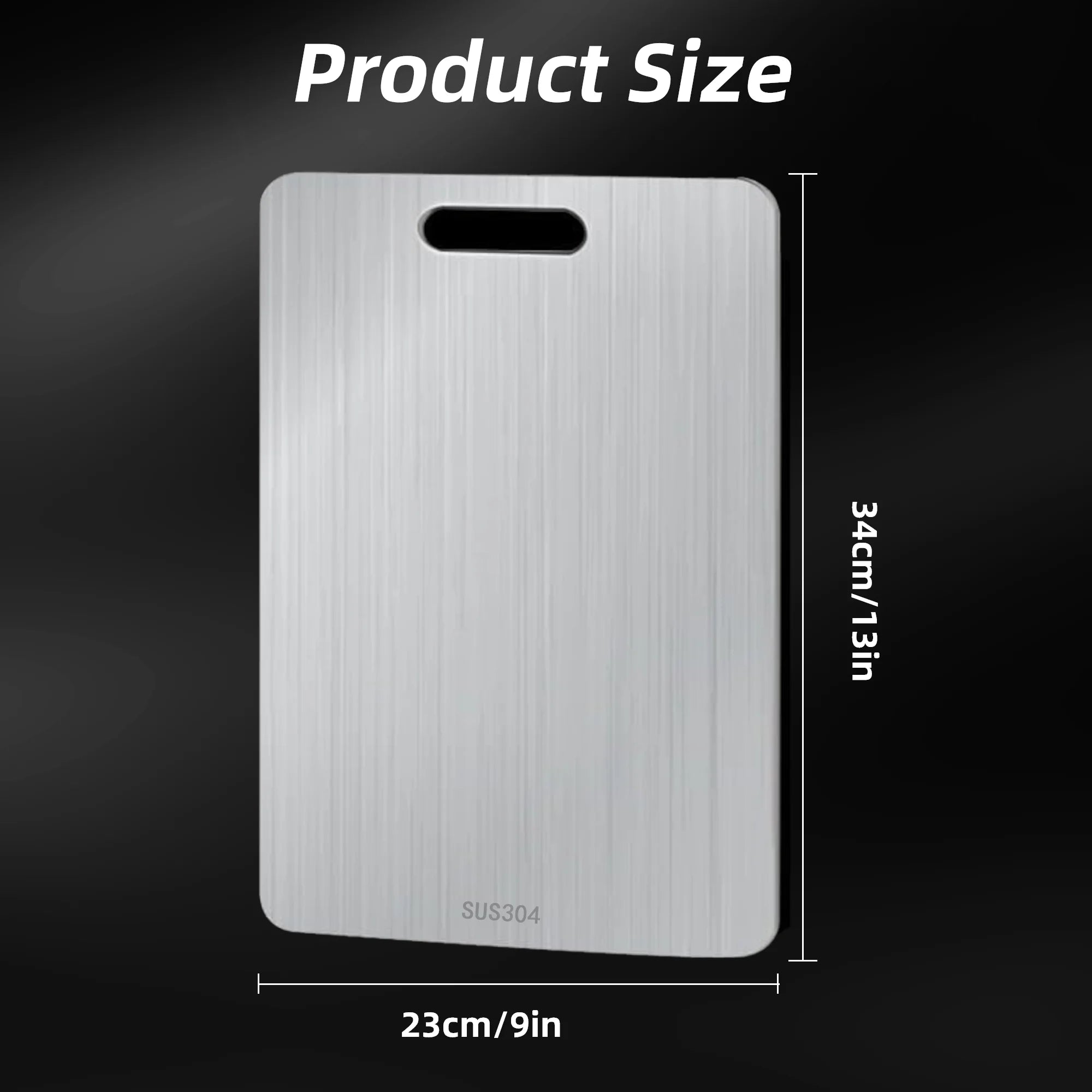 Stainless Steel Cutting Board, Double-Sided Food Grade Cutting Board