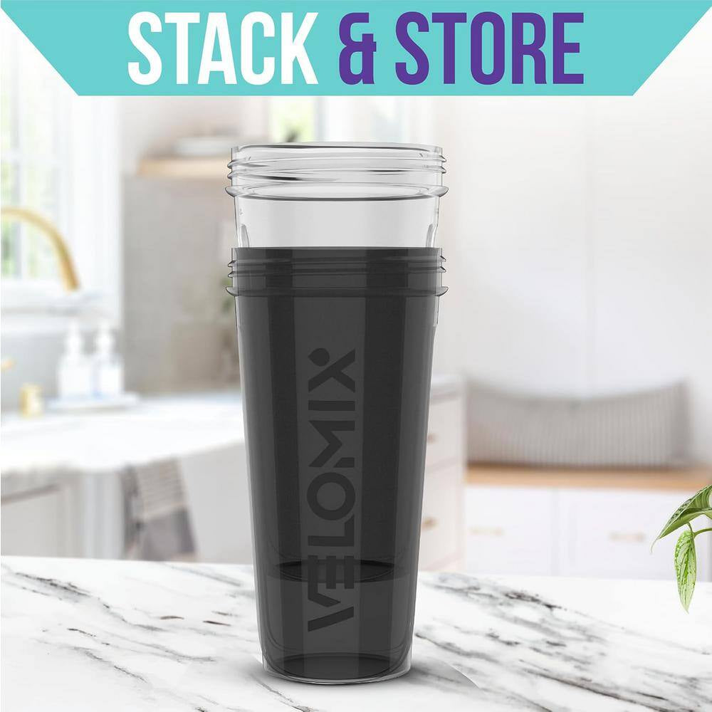 28 Oz. Black Plastic Water Bottle with Leak Proof Lid, Protein Shaker for Smoothies and Cocktails (2-Pack)