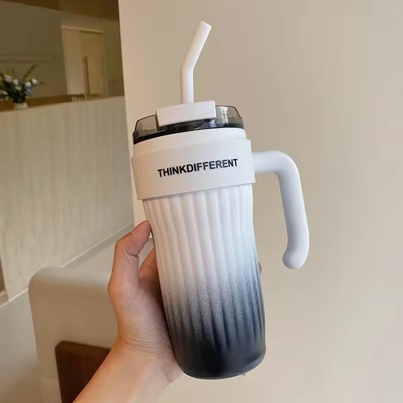 860ML Stainless Steel Car Tumbler with Straw Car