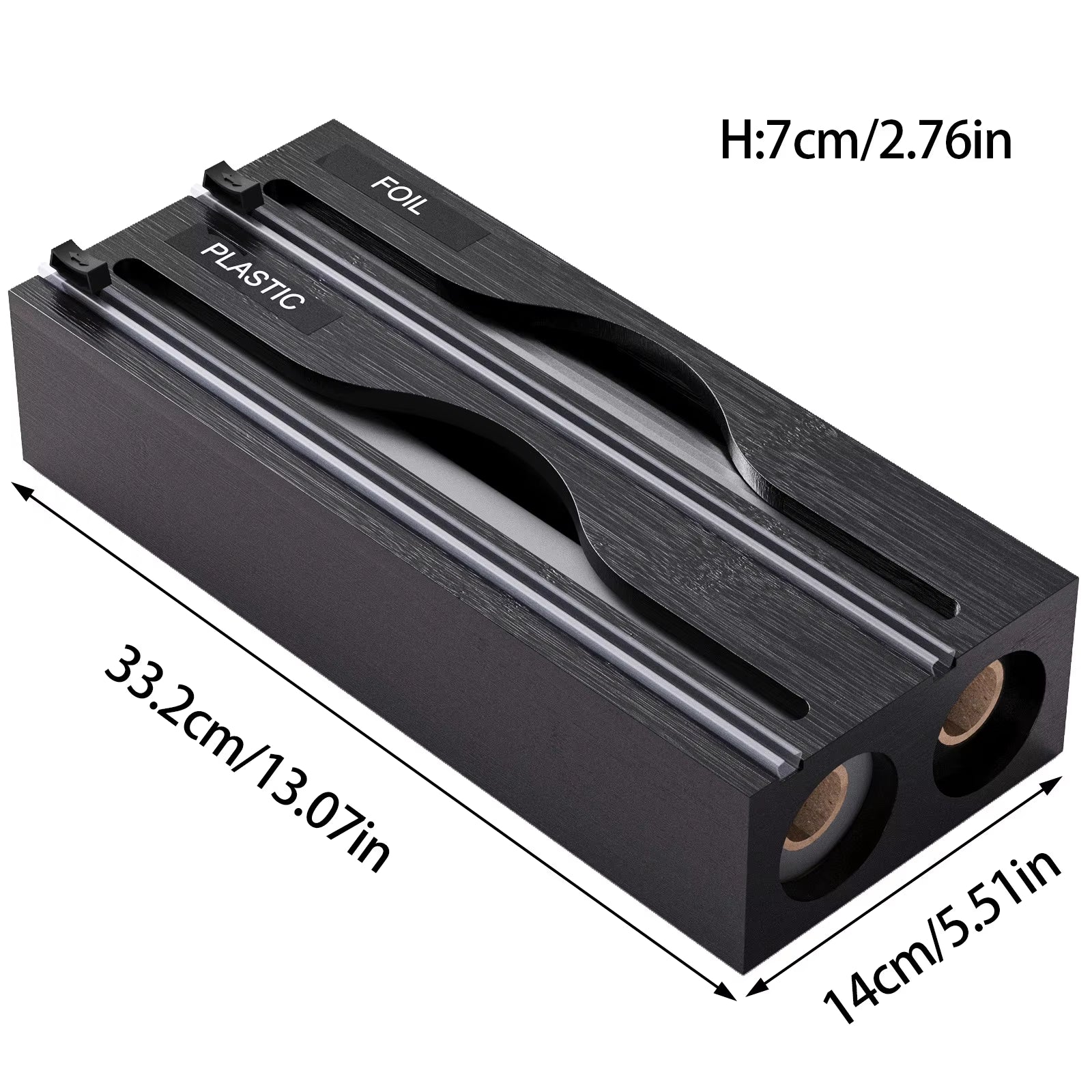 Bamboo Compartment Cling Film Tin Foil Cutter Box with Kitchen Paper Wall Mounted Paper Towel Kitchen Organizer Accessories
