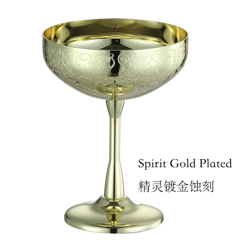 Stainless Steel Coupe Glasses, Martini Cocktail Glasses