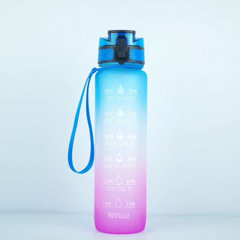 1L Transparent Kawaii Water Bottle – BPA-Free, Plastic, Sports & Infuser Cup