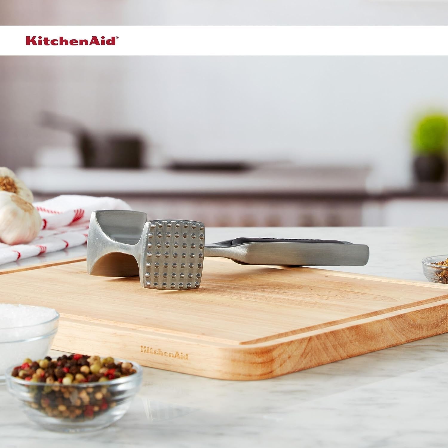 Meat Tenderizer for Pounding Meats, Nuts, Shellfish, Hang Hole for Easy Storage, Hand Wash, One Size