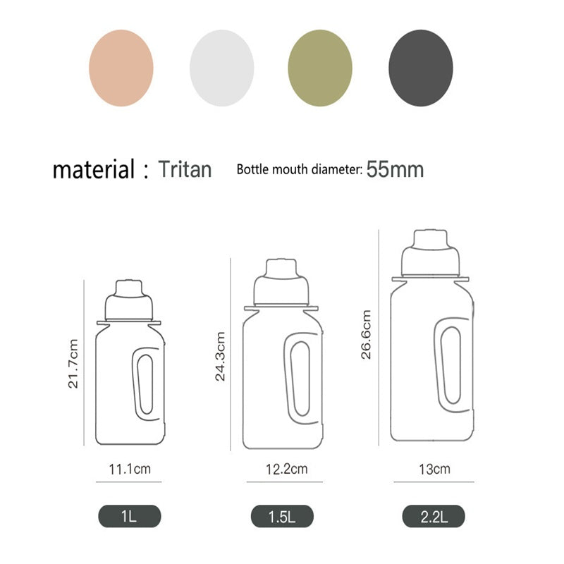 Large Capacity Tritan Water Bottle (1.5L+): Stay Hydrated with Your Favorite Infusions!