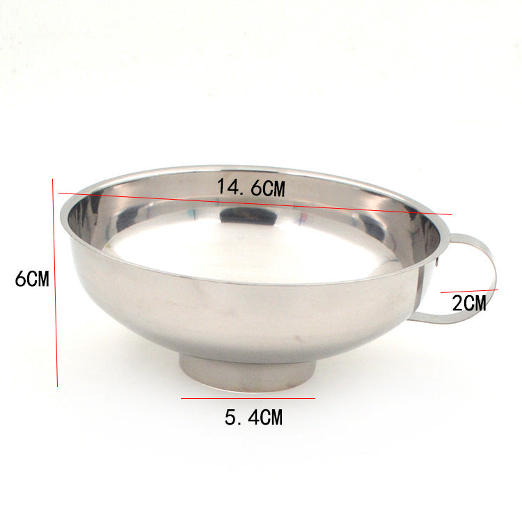 Stainless Steel Wide Mouth Funnel – Large Diameter with Outer Belt for Food, Pickles, Jam, Sausage, and Powder
