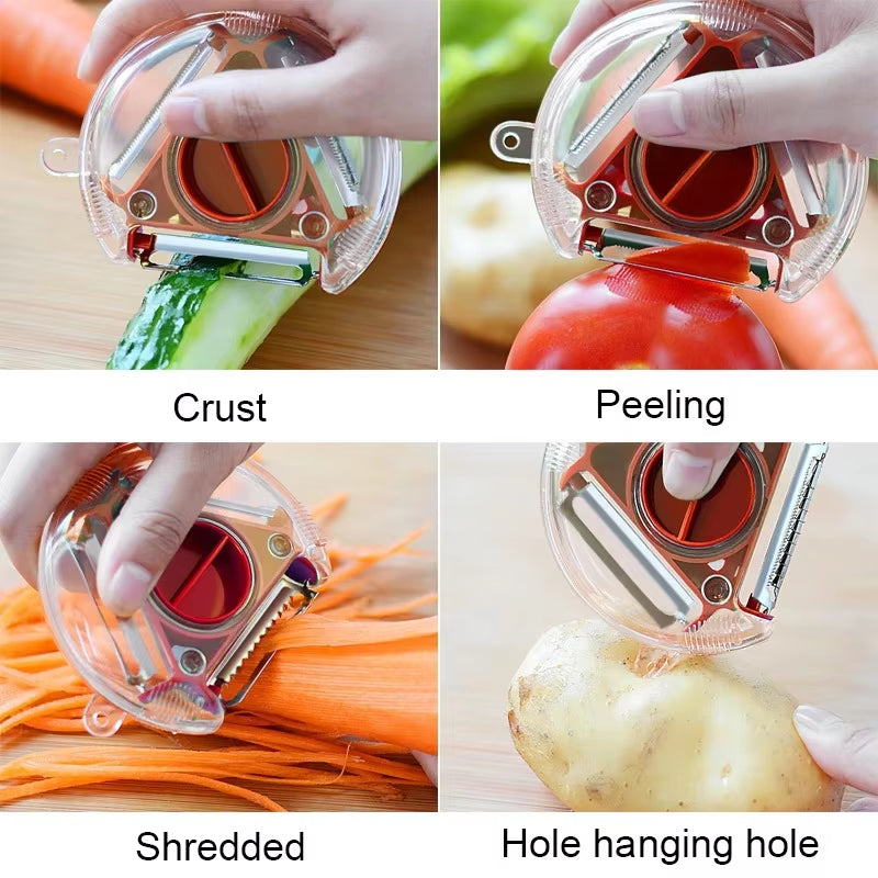 1-2Pcs 3In1 Kitchen Convenience Vegetable Peeler Carrot Grater Fruit Cutter Shredding Tool for Kitchen