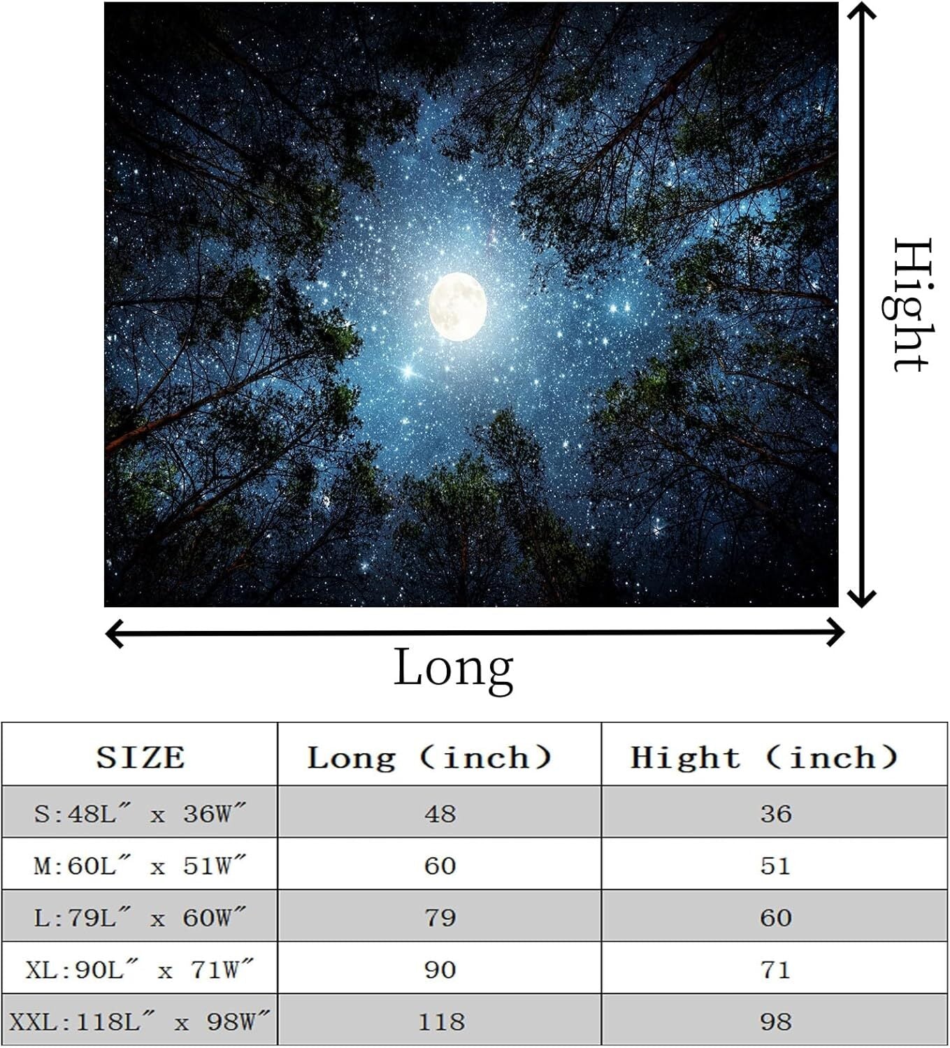 Forest Galaxy Starry Tapestry for Bedroom Ceilin