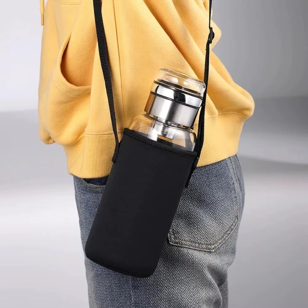 32 Oz Portable Glass Water Bottle Transparent Milk Juice Cup with Stainless Tea Infuser