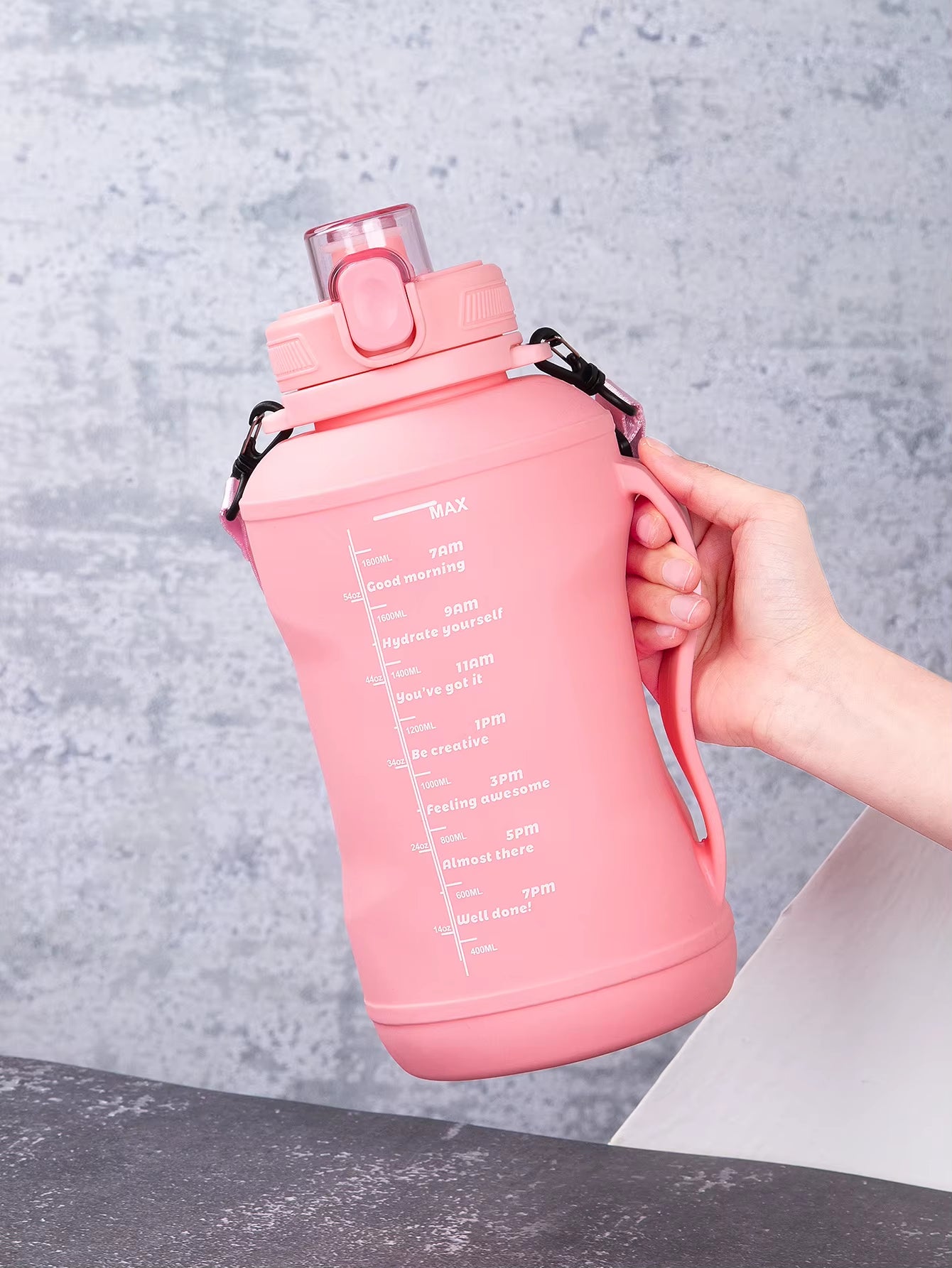 64Oz/2L Large Capacity Silicone Water Bottles Collapsible Water Bottle with Handle & Straw Travel Gym Camping Hiking Sports Cup