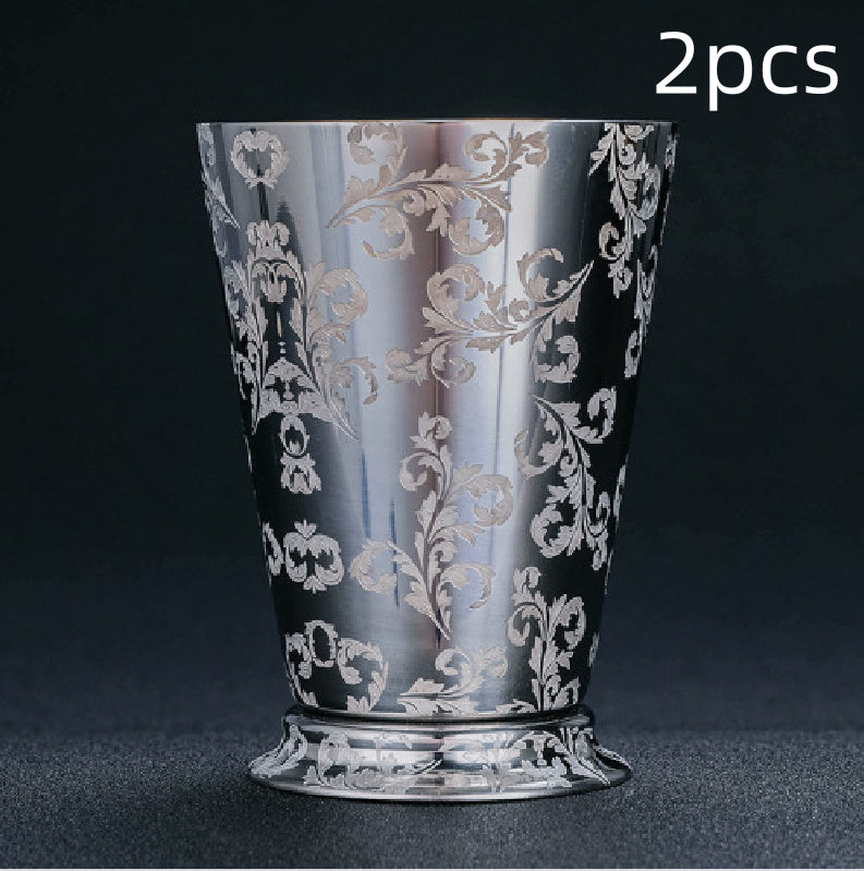 304 Stainless Steel Thick Etched Mint Julep Cocktail Glass
