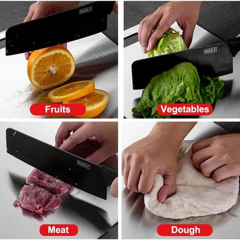 Kitchen Cutting Board Double-Sided Thicken Chopping Board Stainless Steel Food Grade Meat Fruits Vegetables Board