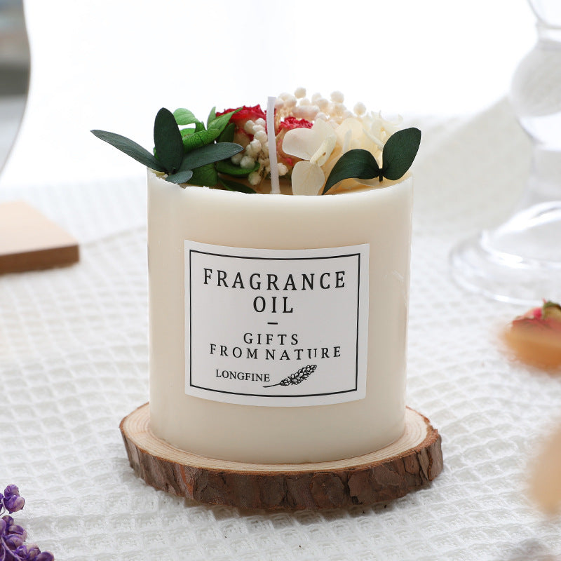 Artisan Scented Candle with Dried Flowers & Fragrance Oil