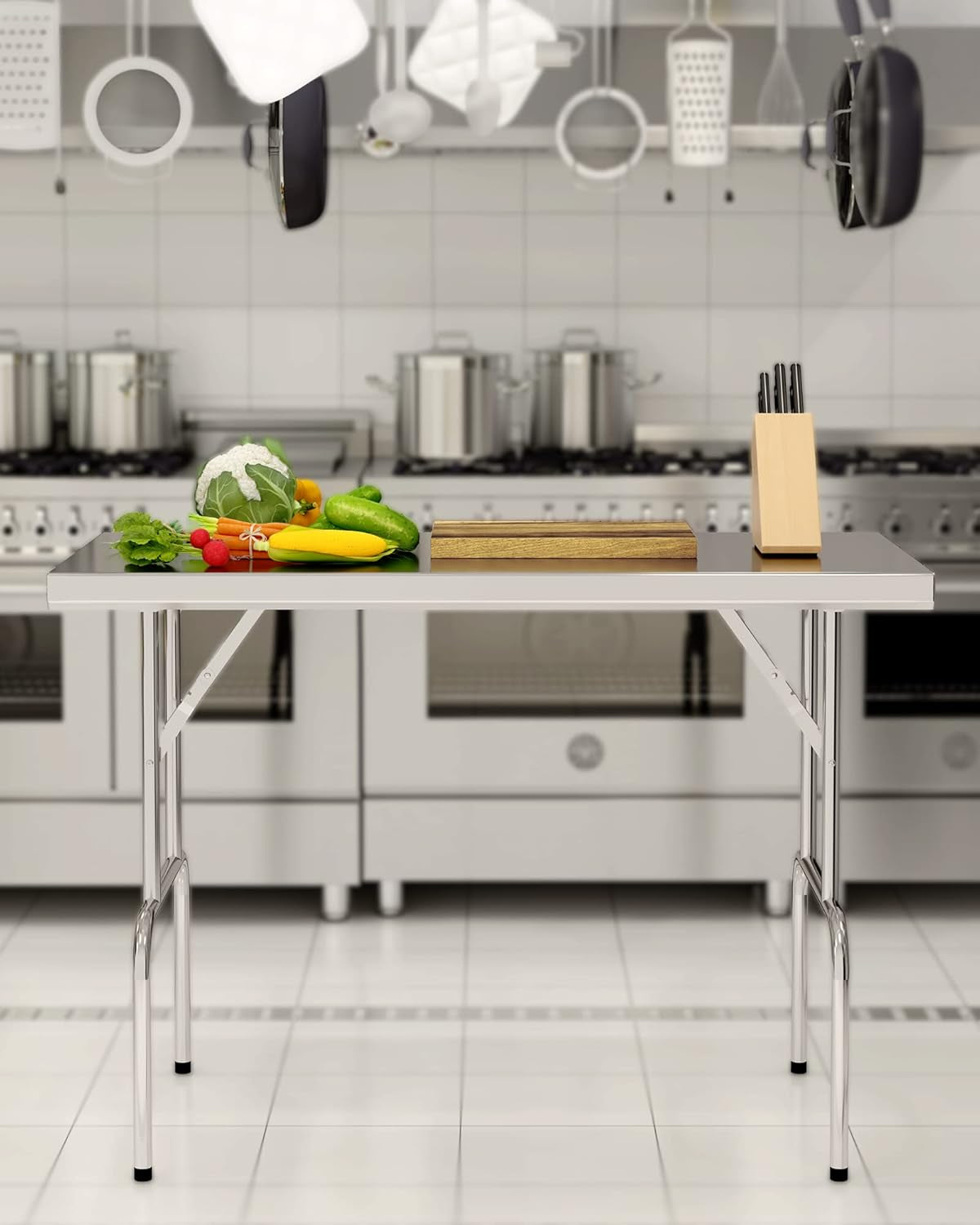 48" X 24" Stainless Steel Heavy Duty Folding Table, NSF Certified