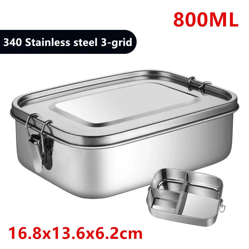 Stainless Steel Rectangular Separate Bento Lunch Box