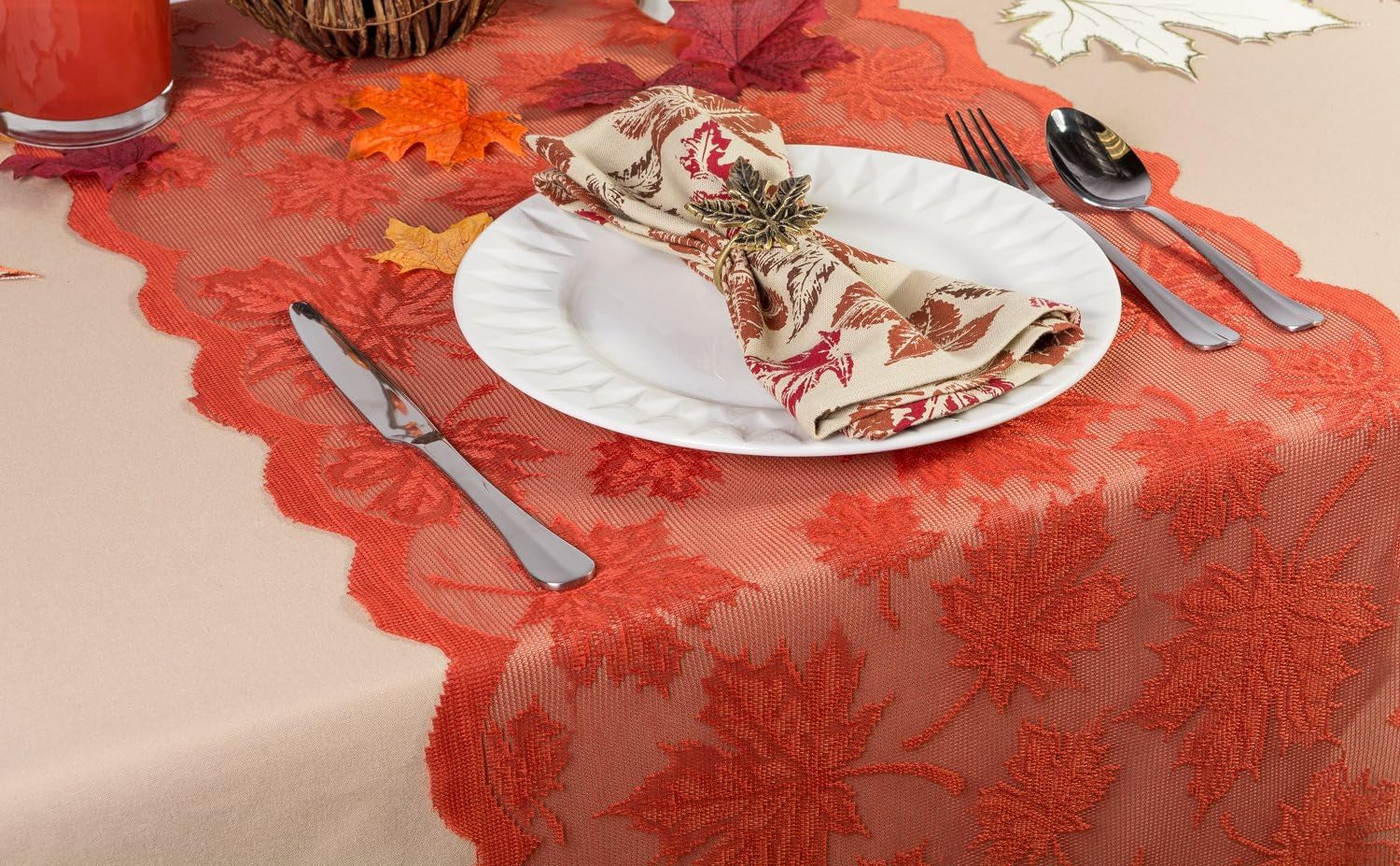 Rustic Autumn Leaves Cotton Napkin Set – 6 Pack (20x20)